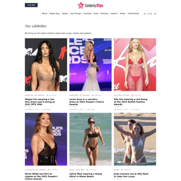 Celebrity Slips on freeporning.com