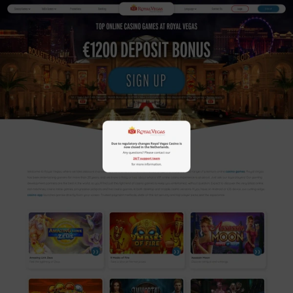 Royal Vegas Casino on freeporning.com