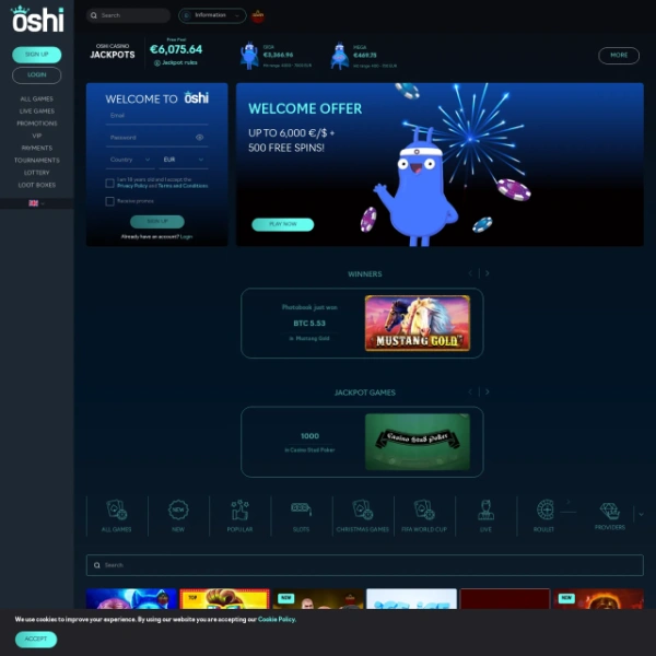 Oshi Casino on freeporning.com